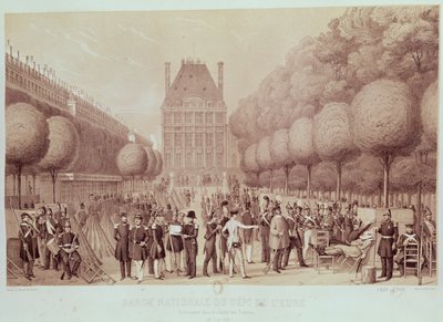 The National Guard from the Eure Camped in the Tuileries Garden, 26th June 1848 by Leon Auguste Asselineau